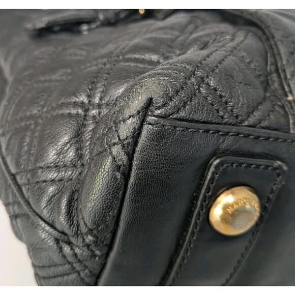Vintage Marc Jacobs Italy Calfskin Leather Quilted Ursula Tote Shoulder Bag Y2K - Picture 15 of 16